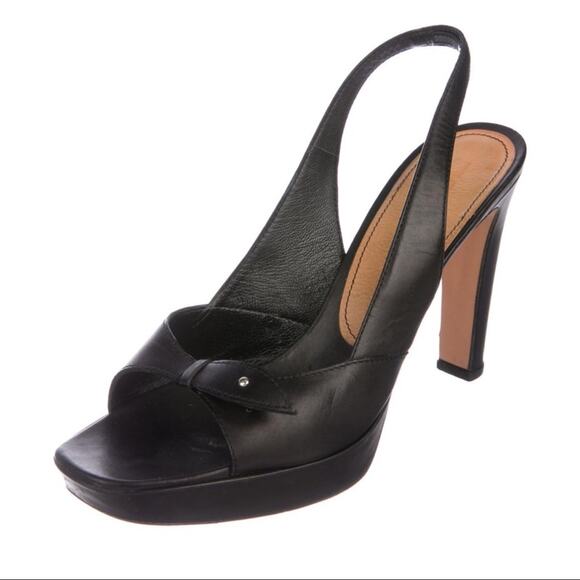 Jil Sander Leather Slingback Heels - Black - 39.5 - Picture 12 of 14